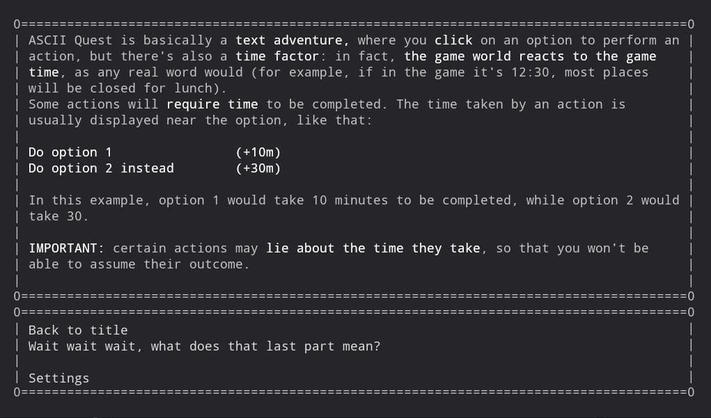 ASCII Quest (Cookie_CHR) screenshot 2