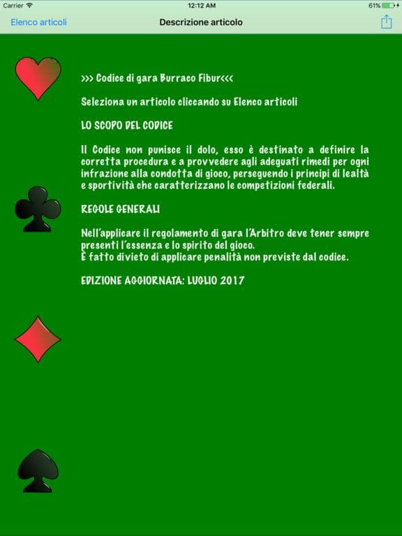 Codice di Gara Burraco screenshot 2
