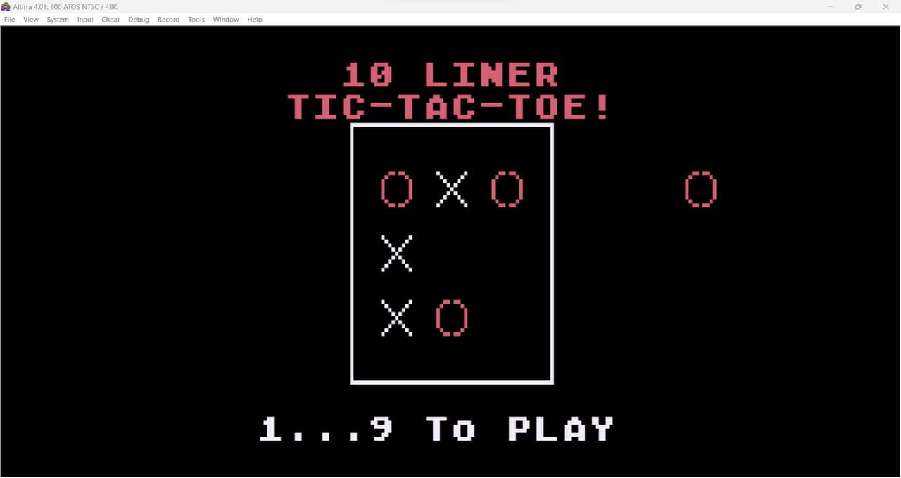 TIC-TAC-TOE (10 LINER) screenshot 2