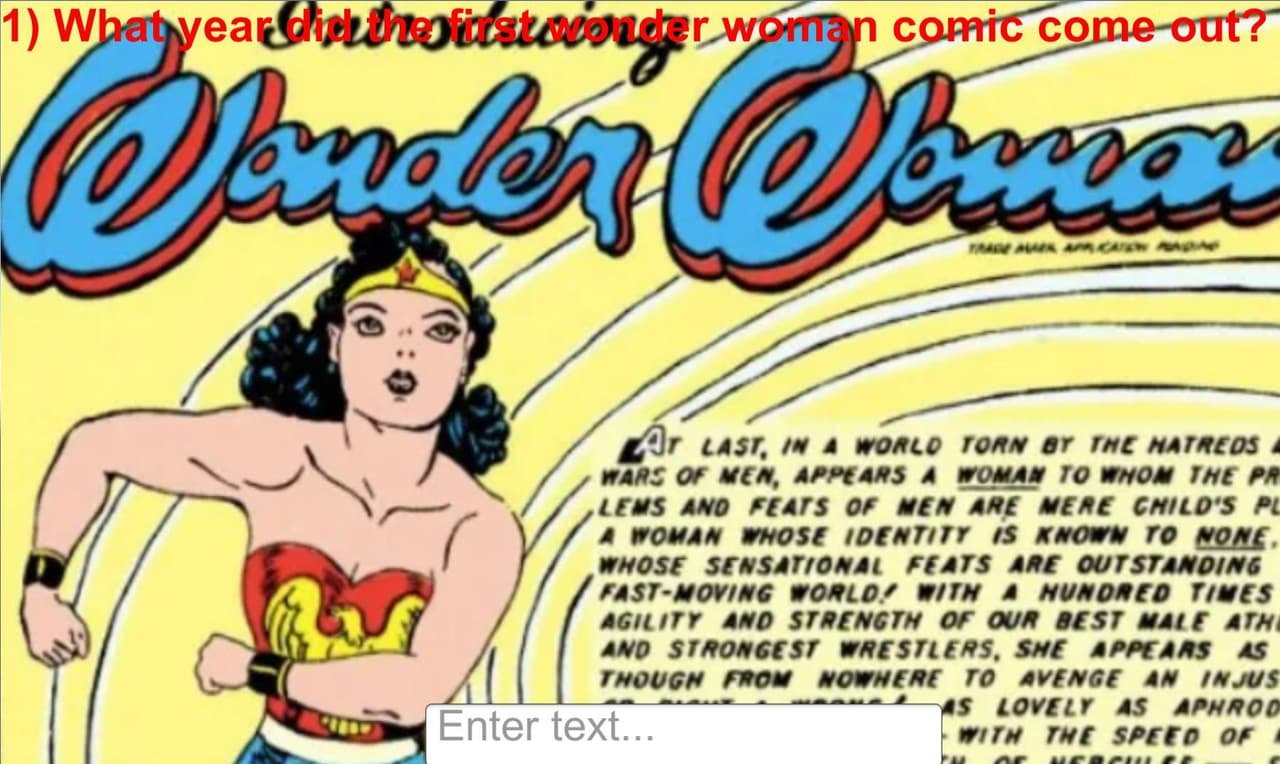 Wonder Woman Trivia Game