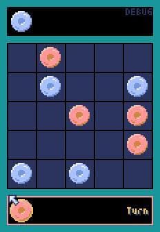 Flick Tac Toe on Pyxel フリック三目並べ screenshot 2