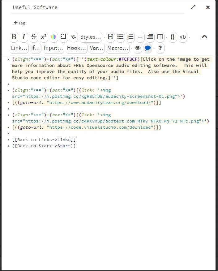 JALT Twine Template screenshot 3