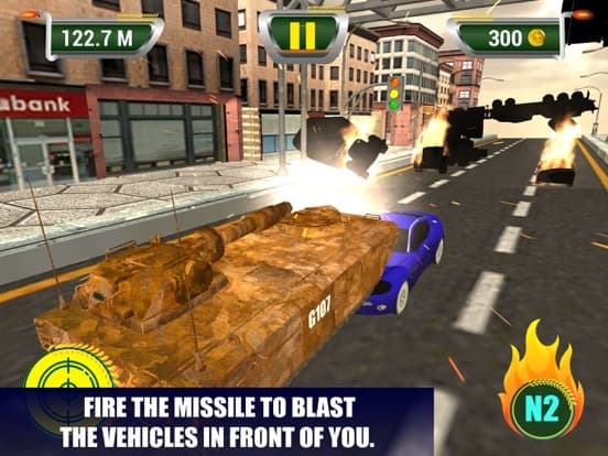 Tank Road Racing Combat & Traffic Rider Stunts screenshot 2