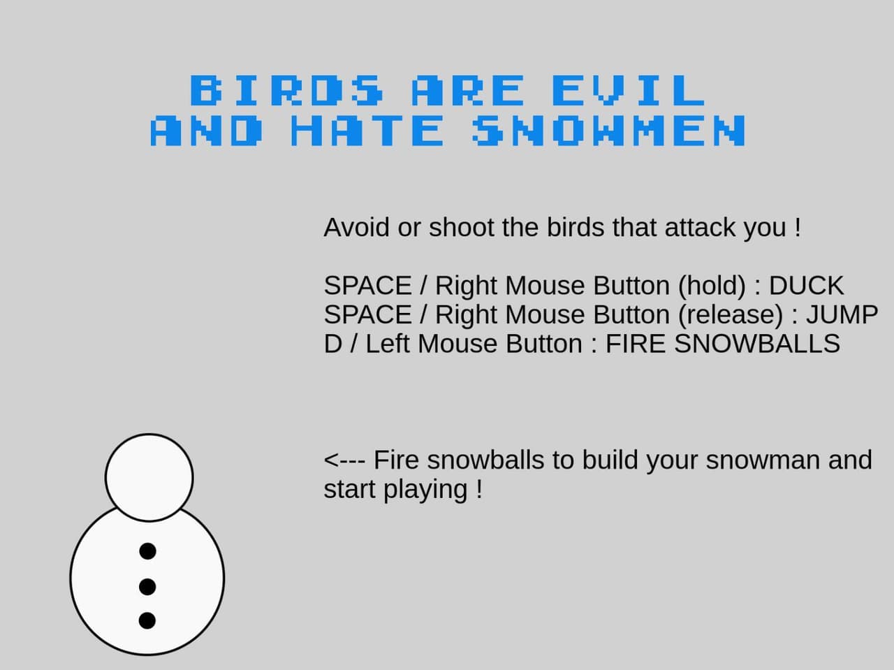 Birds are evil and hate Snowmen screenshot 2