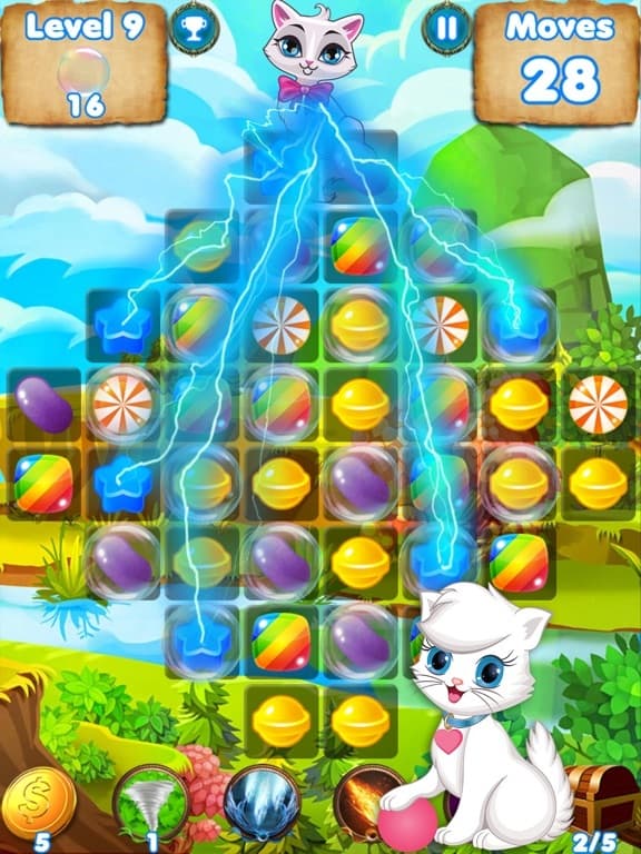 Kitty Crush - puzzle games with cats and candy screenshot 3