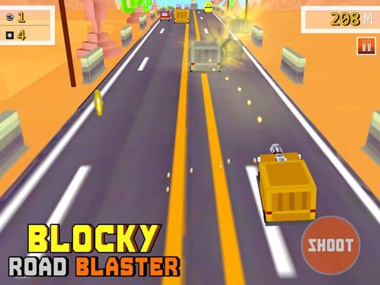 Blocky Road Blaster - 3D ( Fun Race & Shoot Game ) screenshot 5