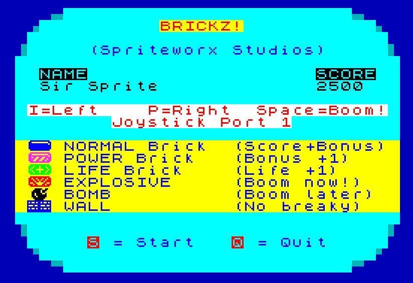 Brickz! (DEMO) ZX Spectrum Next screenshot 2