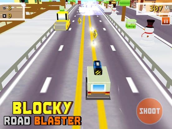Blocky Road Blaster - 3D ( Fun Race & Shoot Game ) screenshot 4