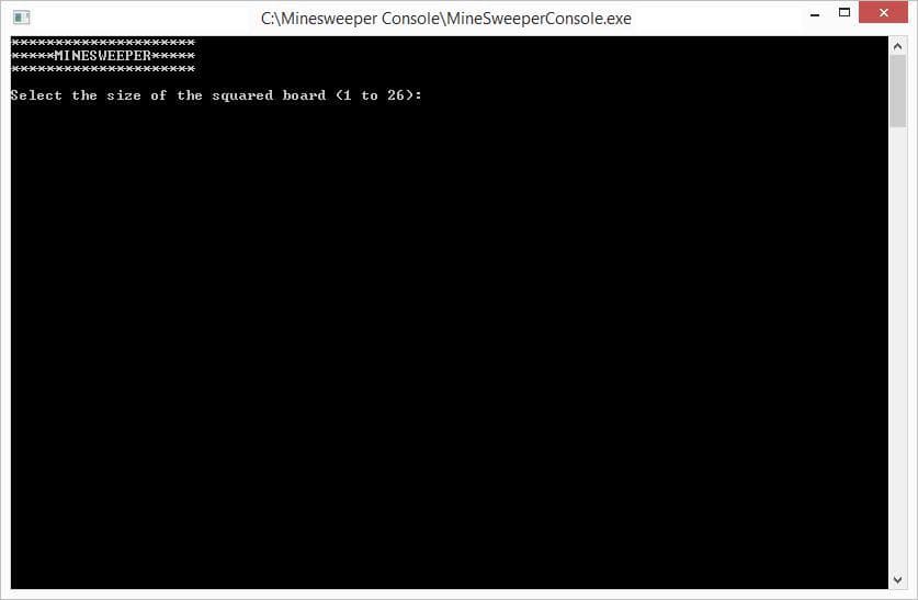 Minesweeper Console screenshot 2