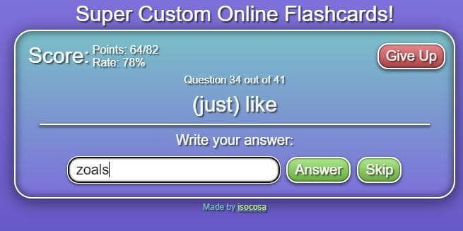 Super Custom Online Flashcards! screenshot 3