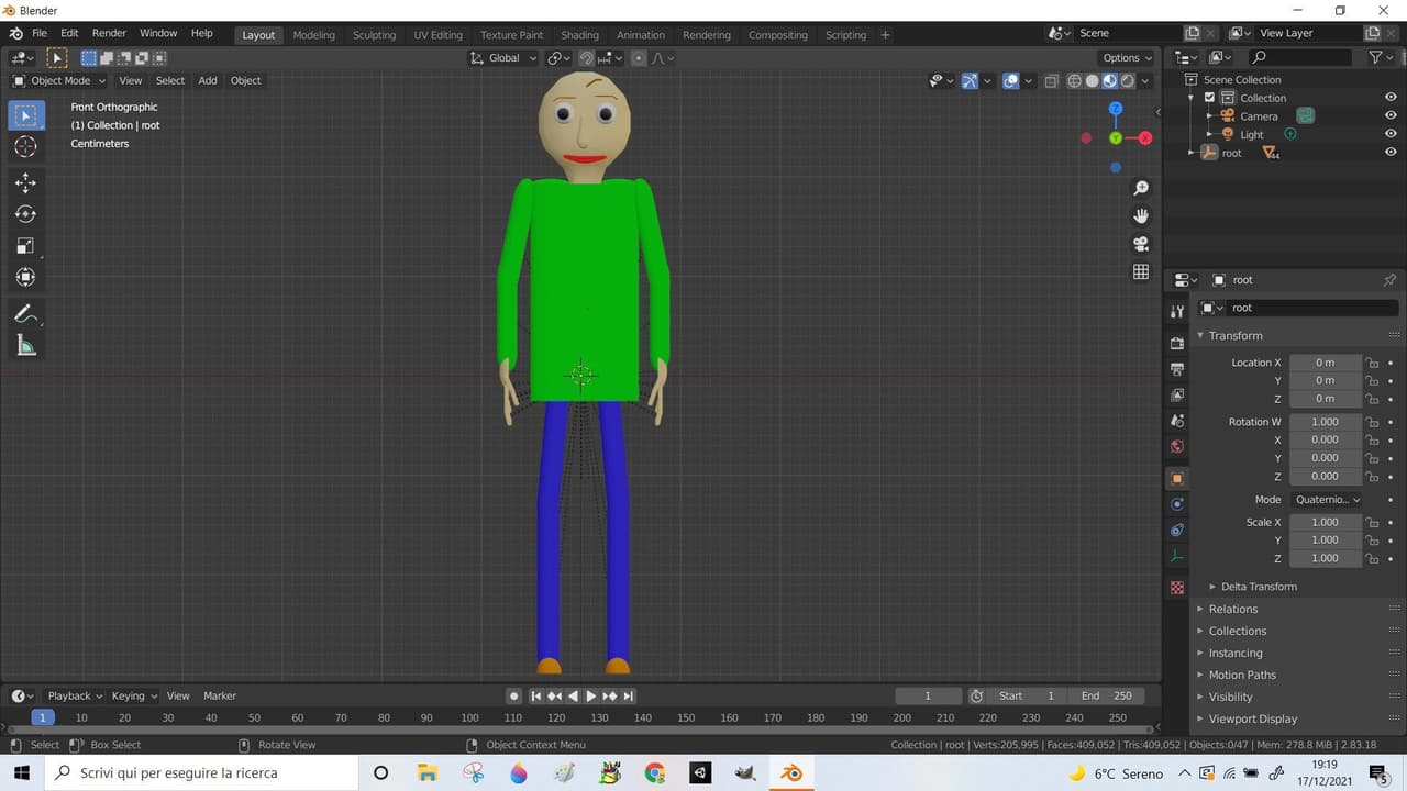 Baldi Model By Oranio2010 (For Blender & Paint 3D) screenshot 2