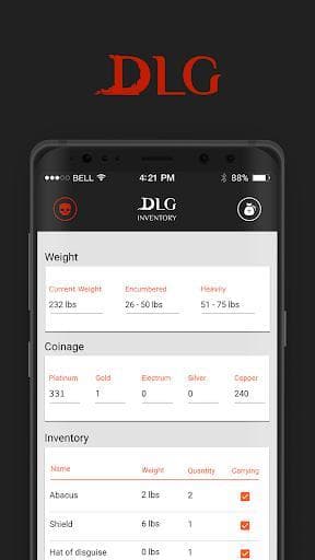 DLG Inventory 5E for D&D screenshot 2