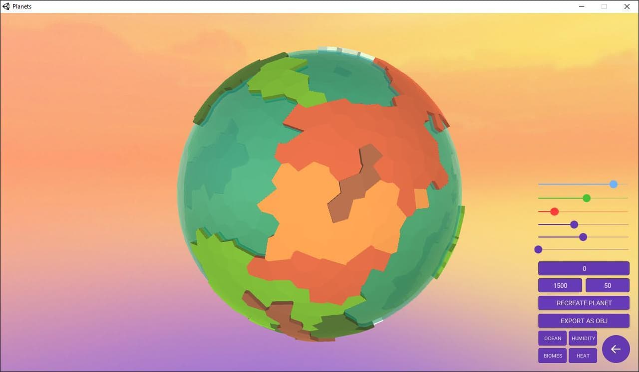 Procedural Voronoi Planets screenshot 2