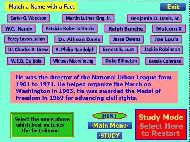 Famous African Americans - Set 2 screenshot 5