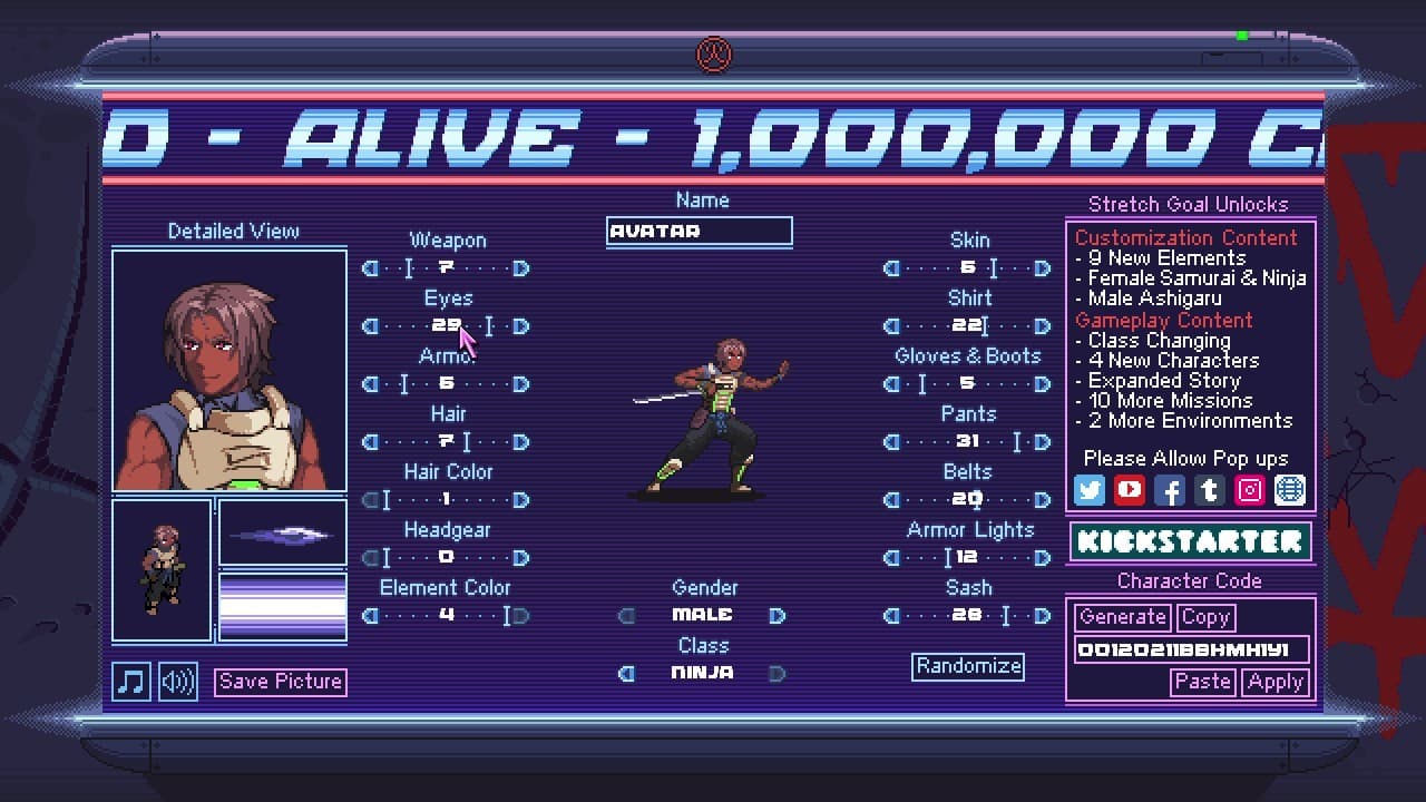 Midnight Wave Character Creator screenshot 4