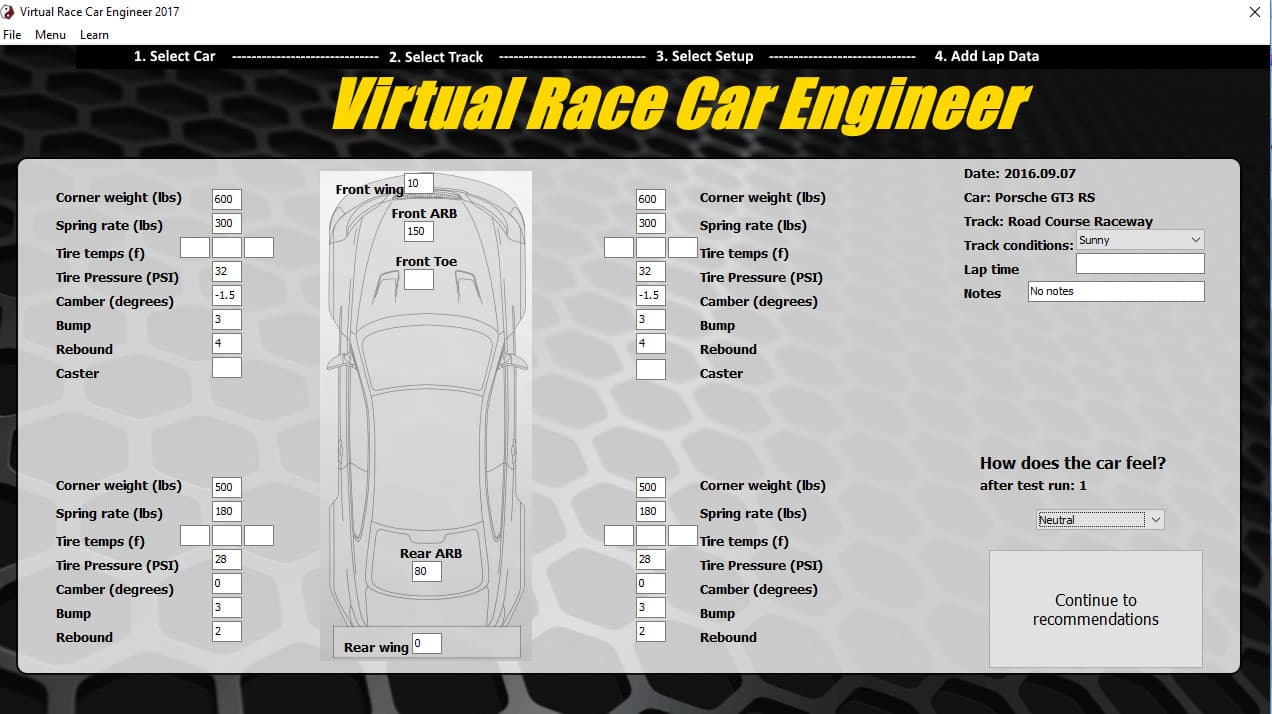 Virtual Race Car Engineer 2017 screenshot 3