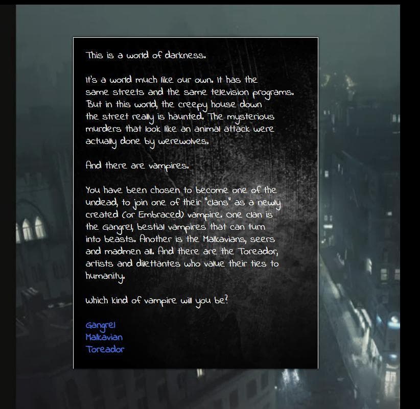 Path of Storytelling: Vampire