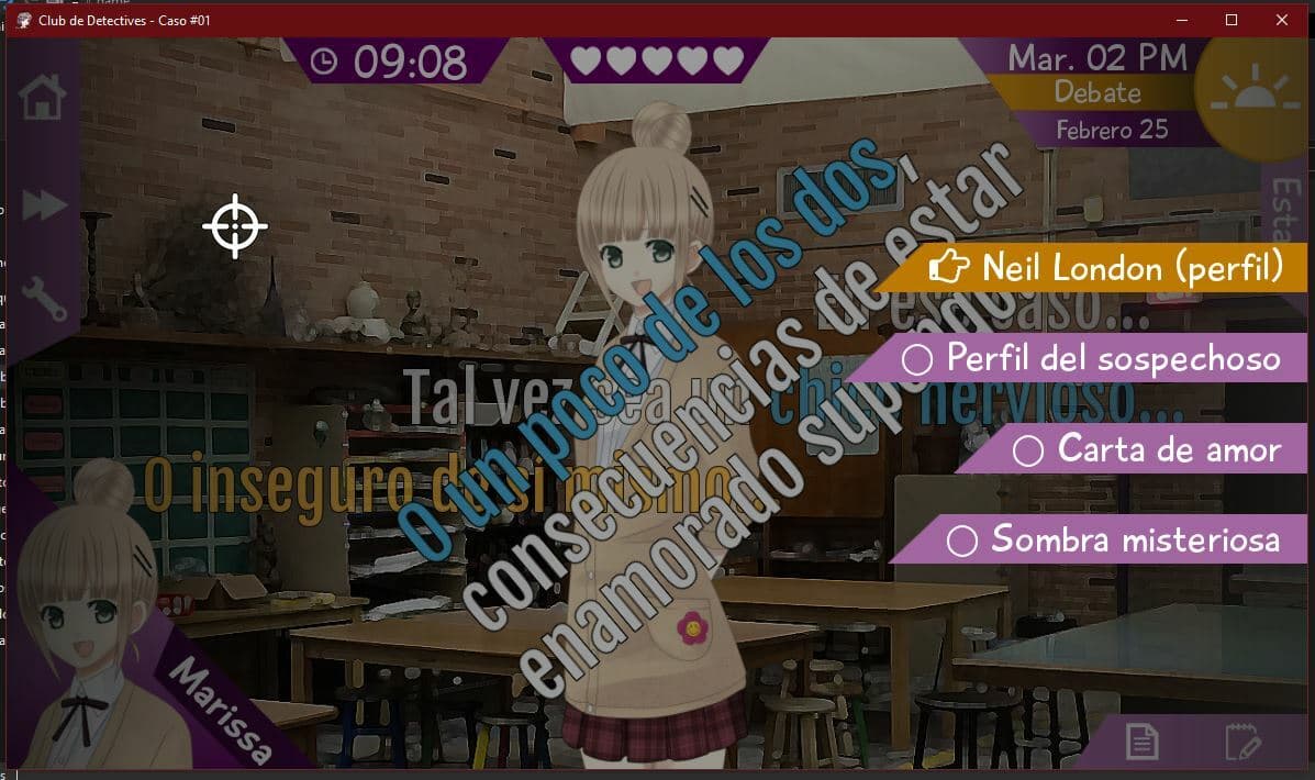 Detectives Club (spanish visual novel) screenshot 5