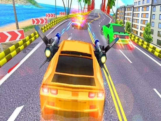Traffic Car Racing Shooter 3D screenshot 4