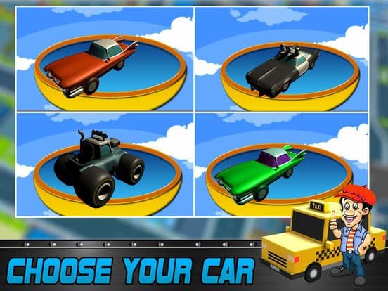 Blocky Pixel Taxi Car Racing 3D
