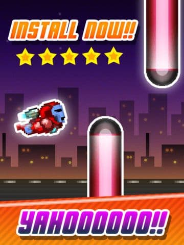Flying Iron-Dude - The 2-Dot Line Tap Adventure Game FREE screenshot 2