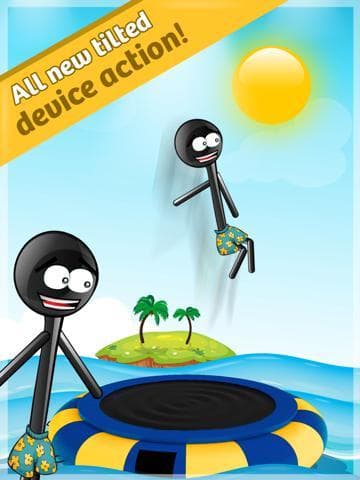 Stickman Water Trampoline FREE - Flipping Summer! screenshot 2