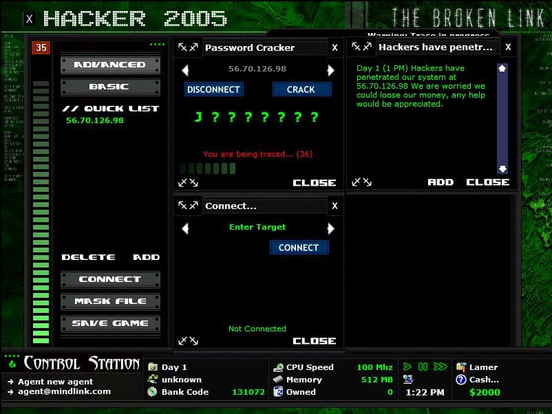 Mindlink Hacker 2005: The Broken Link