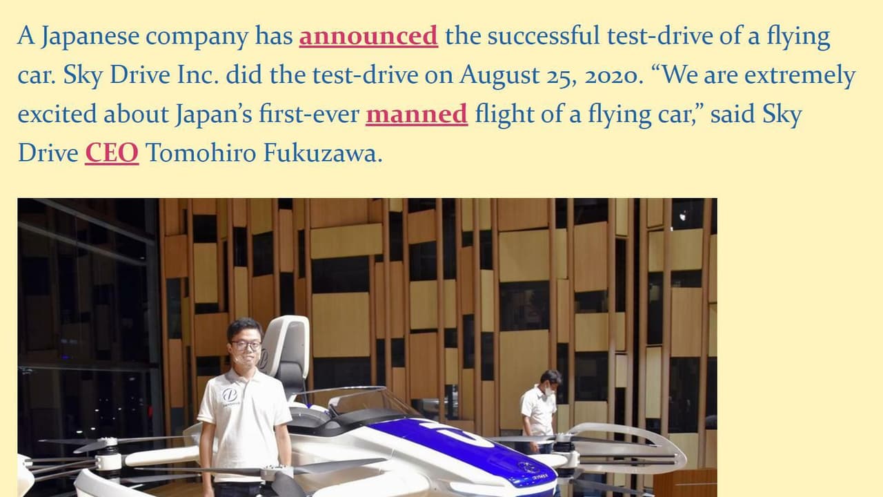Flying Cars (ESL News)