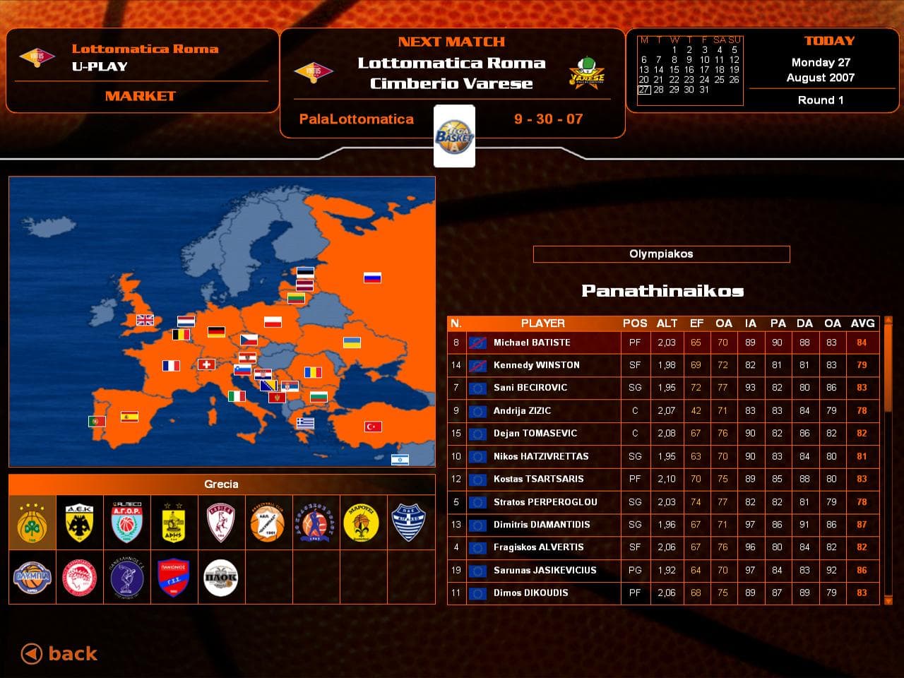Euroleague Basketball Manager 08 screenshot 2