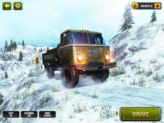 Off Road Army Truck Parking Sim - Snow Driving 3D screenshot 2
