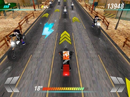 Cube Motorcycle City Roads: Free Block Racing Games Edition