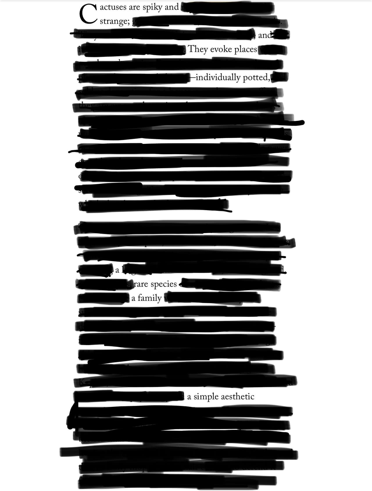 Individually Potted - A Blackout Poem screenshot 4