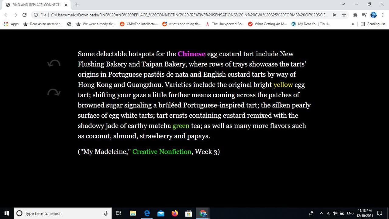 FIND AND REPLACE: EXCERPTS FROM CWL 325 FORMS OF SCIENCE WRITING (FALL 2021) screenshot 4