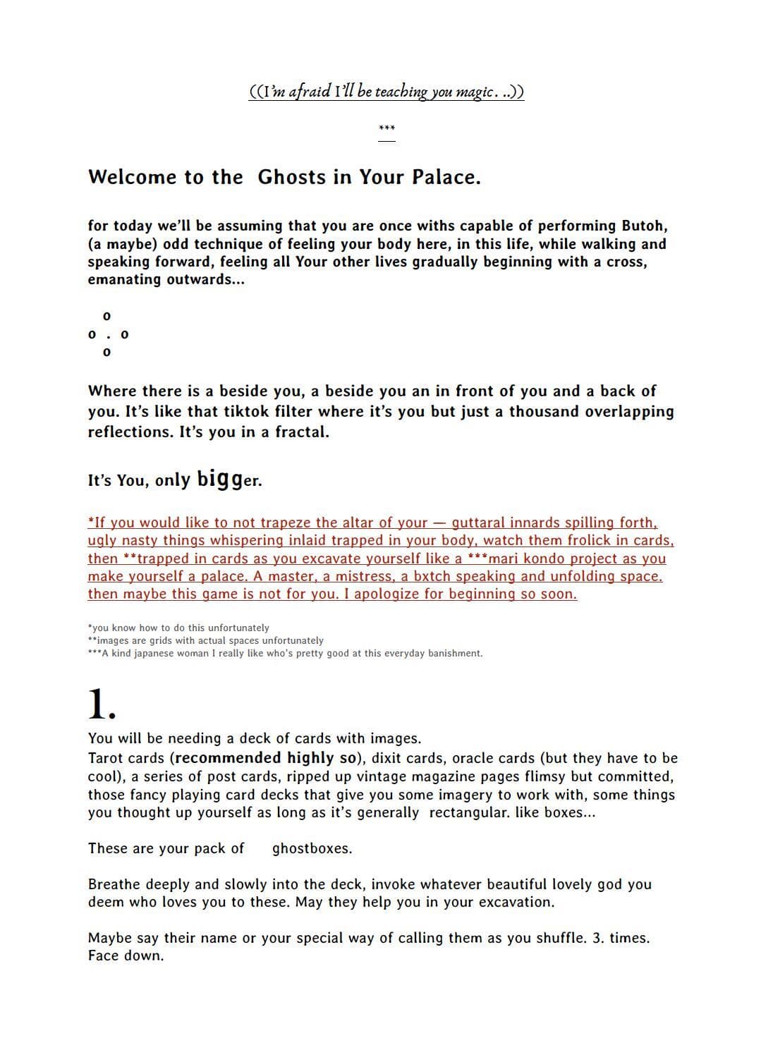 gHosts in your Palace