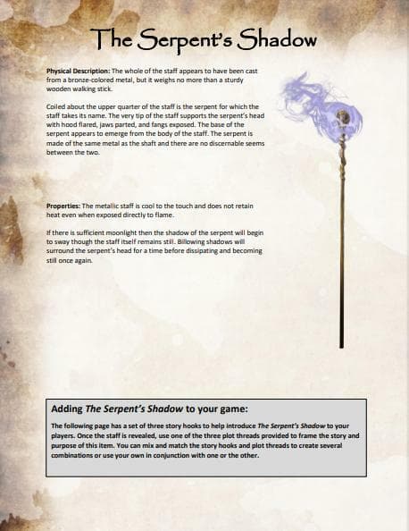 Items of Adventure - The Serpents Shadow