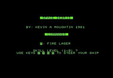 Space Debris - Commodore PET 2001 Version
