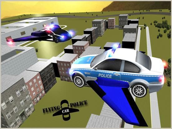 Flying Car Game - Future Police Chase 3D screenshot 4