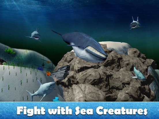 Big Blue Whale Survival 3D - Try whale simulator, be ocean animal! screenshot 4
