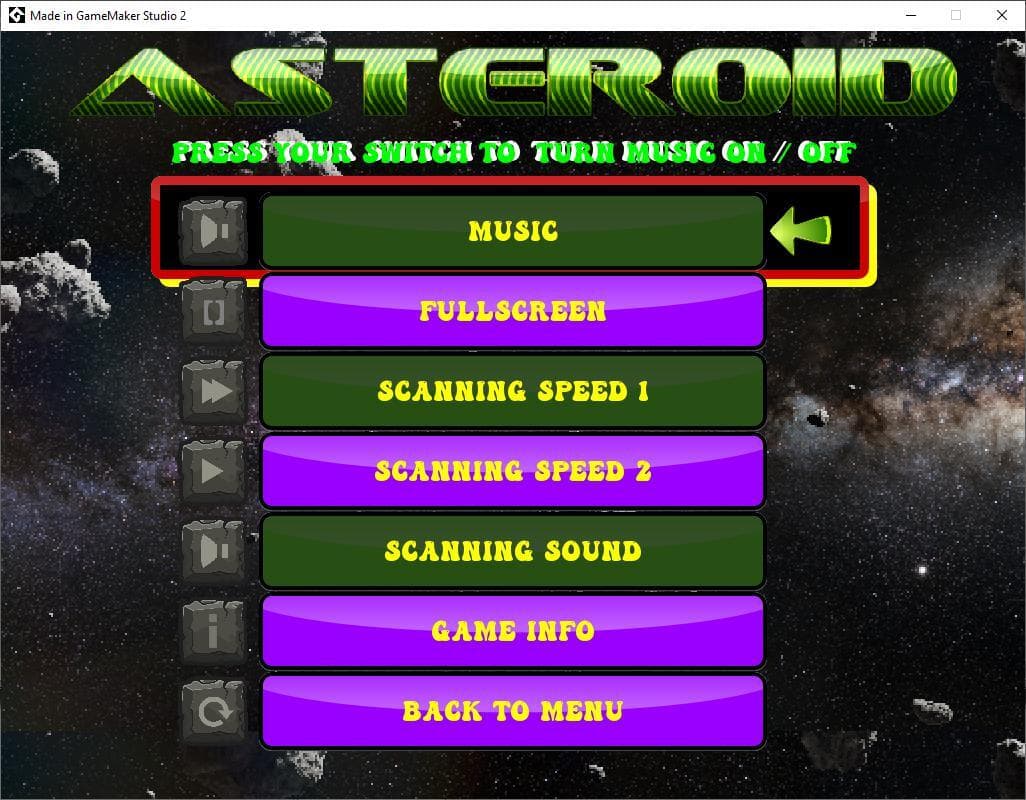 Asteroid - - Accessible Game - Simple Control System screenshot 3