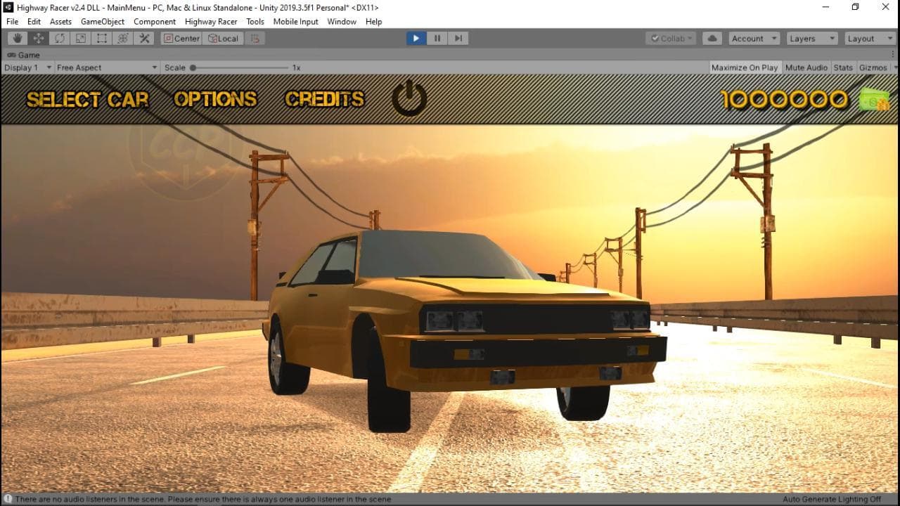 FREE UNITY HIGHWAY RACER FULL PROJECT DOWNLOAD. screenshot 2