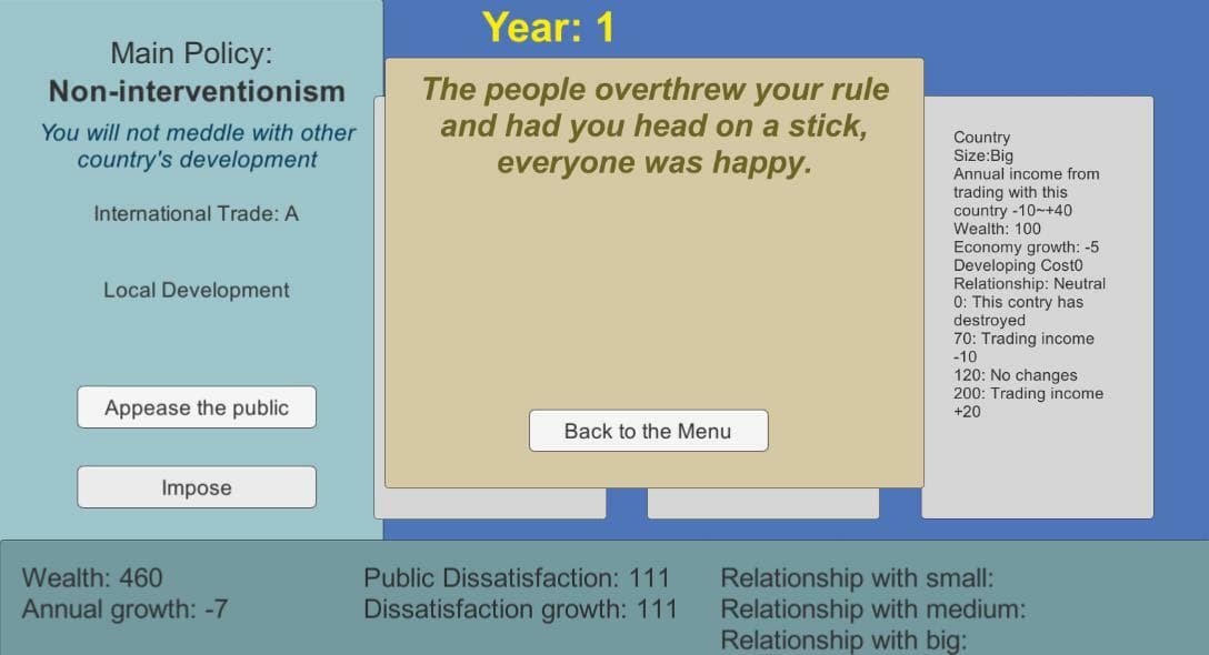 Non-internventionism Simulator