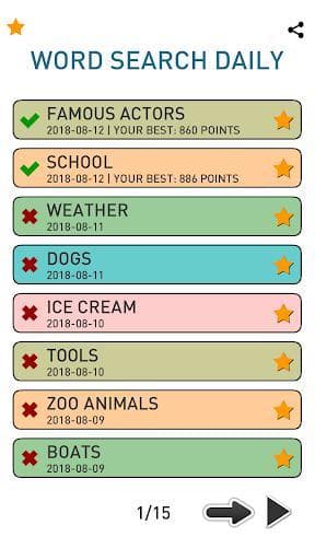 Word Search Daily - Free screenshot 2