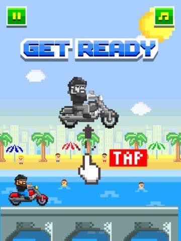 Beach Bikers - Free Retro 8-bit Pixel Motorcycle Games screenshot 3