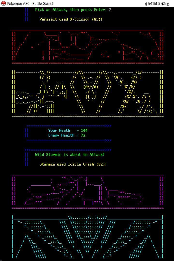Pokémon ASCII Battle Game! screenshot 5