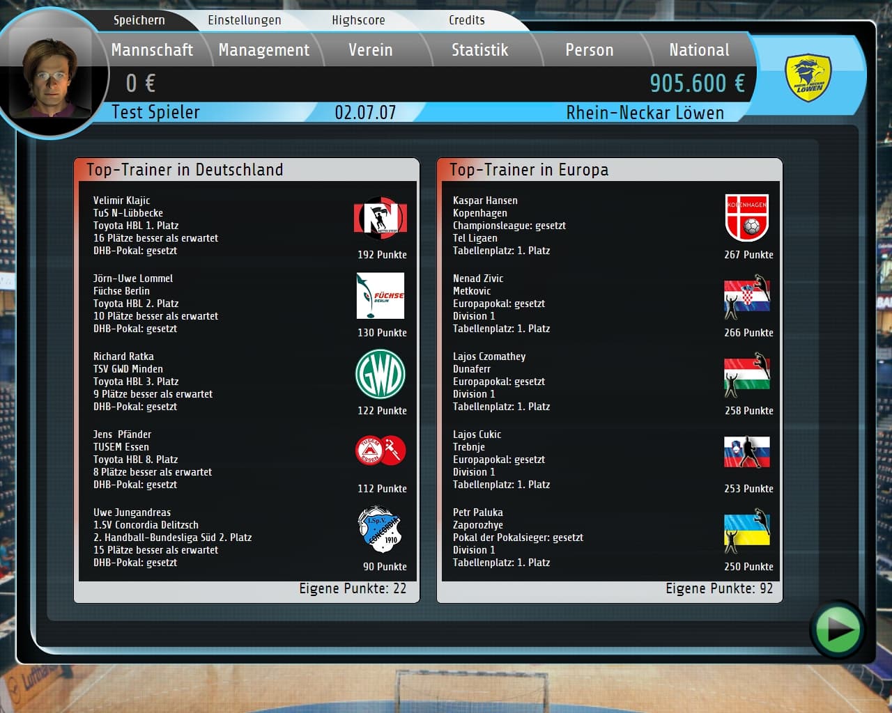 Handball Manager 2009 screenshot 2