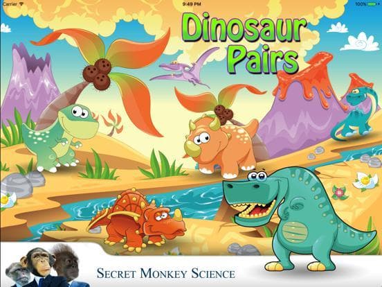 Dinosaur Pairs Card Match Game screenshot 2