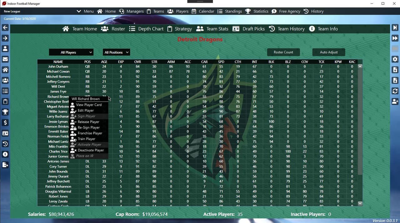 Indoor Football Manager