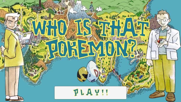 Whos That Pokemon GEN 1/2 Quiz Game