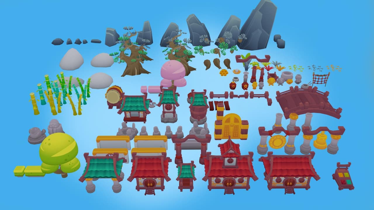 Lowpoly stylized Asian pack