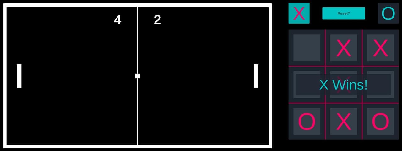 PONG + Tic Tac Toe